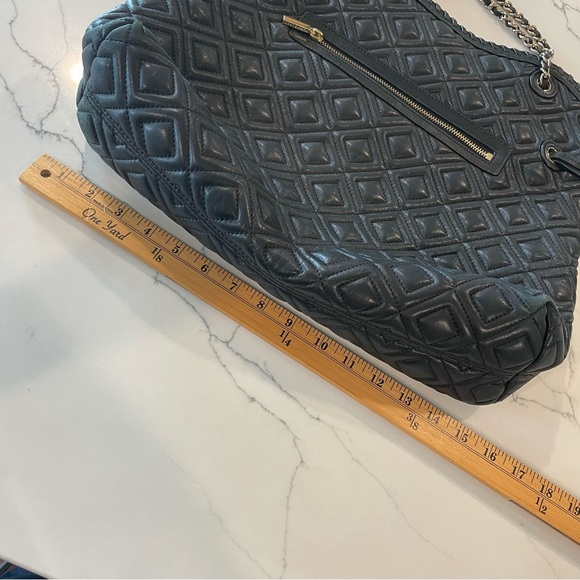 Tory Burch Diamond Quilted Black Slouchy Tote Bag - Picture 12 of 16